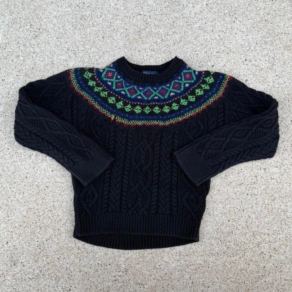 Kids polo ralph lauren black multicolor sweater